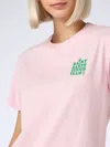Mc2 Saint Barth Pink Cotton T-shirt With St Barth Tennis Team Print In Pink