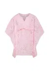 Mc2 Saint Barth Pink Dress For Girl With Flowers In Pink
