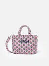 Mc2 Saint Barth Pink Flower Quilted Soft Tote Mini Bag In Pink