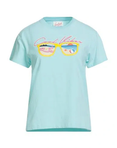 Mc2 Saint Barth Pink Panther Woman T-shirt Sky Blue Size L Cotton