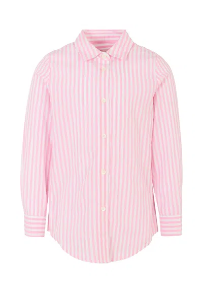 Mc2 Saint Barth Kids' Pink Shirt For Girl With Green Logo