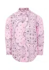 Mc2 Saint Barth Linen Bandana-print Shirt In Pink
