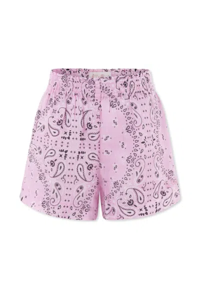 MC2 SAINT BARTH PINK SHORTS FOR GIRL WITH PAISLEY PRINT