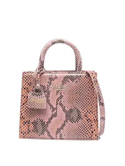 Mc2 Saint Barth Pink Snakeskin-effect Shop Bag Mini In Neutral