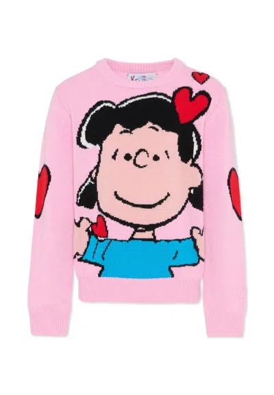 Mc2 Saint Barth Kids' Pink Sweater For Girl With Mafalda