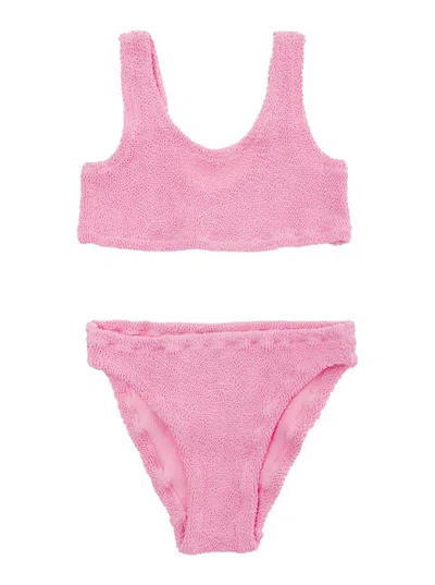 Mc2 Saint Barth Kids' Pink Two-piece Bikini In Stretch Fabric Girl