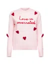 Mc2 Saint Barth Pink Wool Blend New Queen Embroidered Sweater In Pink