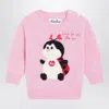 Mc2 Saint Barth Pink Wool-blend Sweater With Trudi Ladybug In Pink