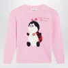 Mc2 Saint Barth Pink Wool-blend Sweater With Trudi Ladybug In Pink