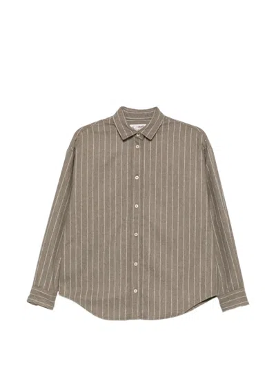 Mc2 Saint Barth Pinstripe-pattern Crystal-embellished Shirt In White