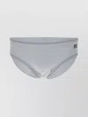 Mc2 Saint Barth Piping Swimsuit Elastic Waistband In White