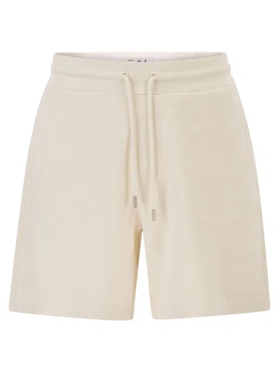 Mc2 Saint Barth Piqué Cotton Shorts With Logo In Animal Print