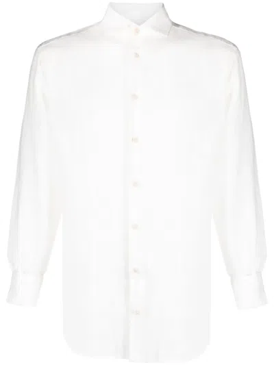 Mc2 Saint Barth Plain Linen Shirt In White