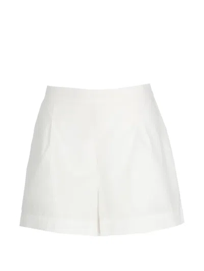 Mc2 Saint Barth Pleated Linen Shorts In White