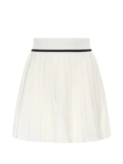 Mc2 Saint Barth Pleated Mini Skirt In White