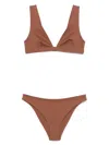 Mc2 Saint Barth Plunge-style Bikini In Brown