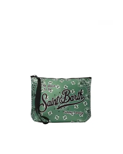 Mc2 Saint Barth Pochette Aline Bandana Verde Acqua In Gray
