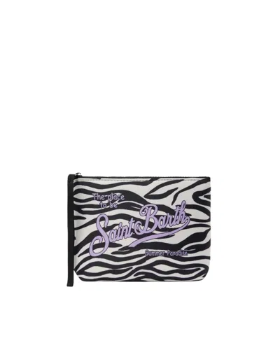 Mc2 Saint Barth Pochette Aline Black Zebra In Multi