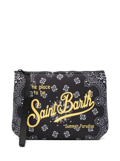 Mc2 Saint Barth Pochette Aline Blu Notte Con Stampa Paisley  In Black