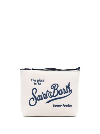 Mc2 Saint Barth Pochette Aline Canvas Avorio E Blu