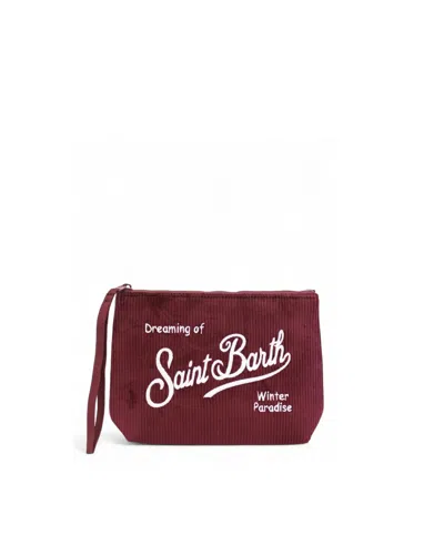 Mc2 Saint Barth Pochette Aline Corduroy Bordeaux In Burgundy