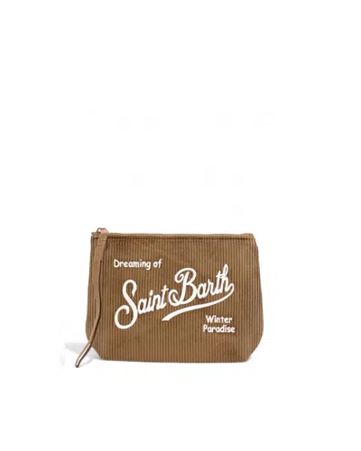 Mc2 Saint Barth Pochette Aline Corduroy Marrone In Brown