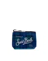 Mc2 Saint Barth Pochette Aline Effetto Lana Con Stampa Tartan In Blue