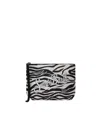 Mc2 Saint Barth Pochette Aline Effetto Lana Con Stampa Zebrata In Multi