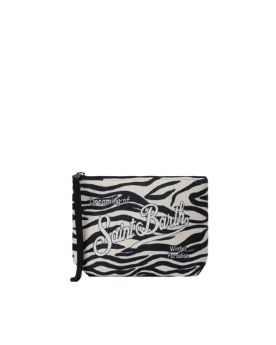 Mc2 Saint Barth Pochette Aline Effetto Lana Con Stampa Zebrata