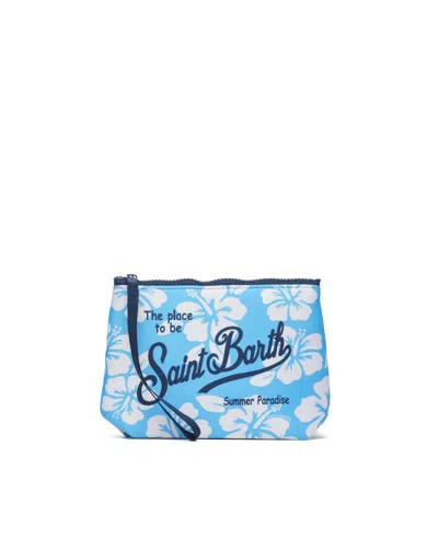 Mc2 Saint Barth Pochette Aline Floreale Azzurra In Blue