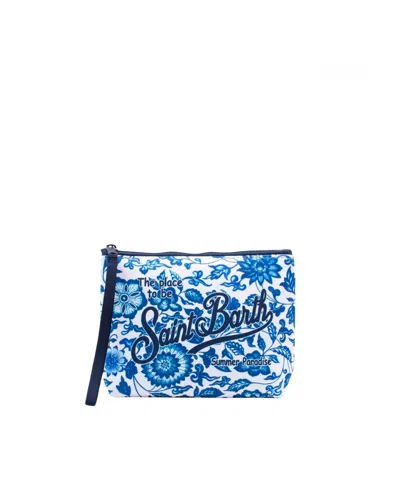 Mc2 Saint Barth Pochette Aline Floreale Blu In Blue