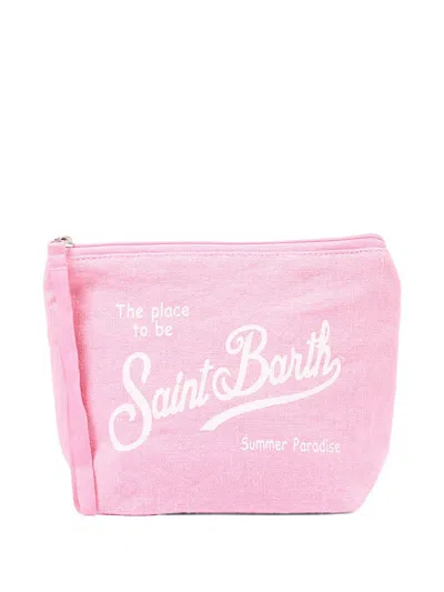 Mc2 Saint Barth Aline Linen Pouch In Pink