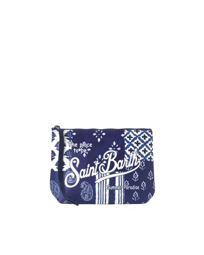 Mc2 Saint Barth Pochette Aline In Scuba Con Fantasia Blu In Blue