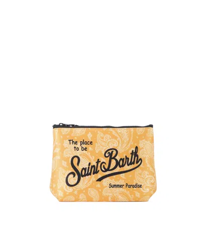 Mc2 Saint Barth Pochette Aline In Scuba Con Stampa Bandana Gialla