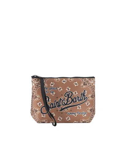 Mc2 Saint Barth Pochette Aline In Scuba Con Stampa Bandana Marrone