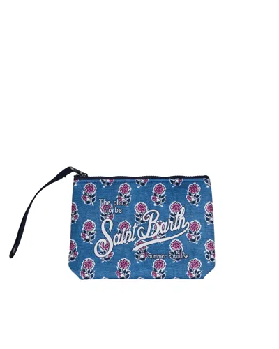 Mc2 Saint Barth Pochette Aline In Scuba Con Stampa Floreale Blu