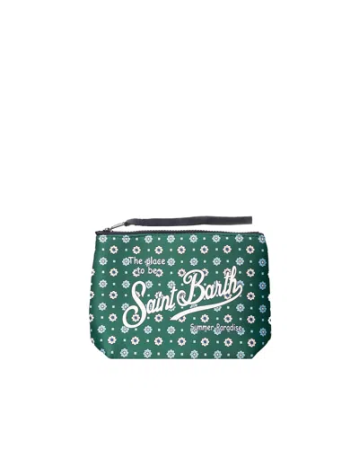 Mc2 Saint Barth Pochette Aline In Scuba Con Stampa Floreale Verde