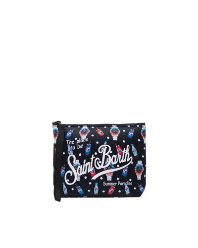 Mc2 Saint Barth Pochette Aline In Scuba Con Stampa Orologi E Drink In 02128h