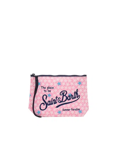 Mc2 Saint Barth Pochette Aline In Scuba Con Stampa Stelle Rosa