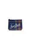 Mc2 Saint Barth Pochette Aline In Scuba Con Stampa Tartan In Blue