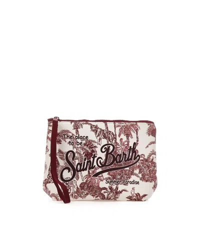 Mc2 Saint Barth Pochette Aline Jungle Oceania In Burgundy