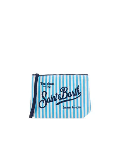Mc2 Saint Barth Pochette Aline Mini Stripes In Blue