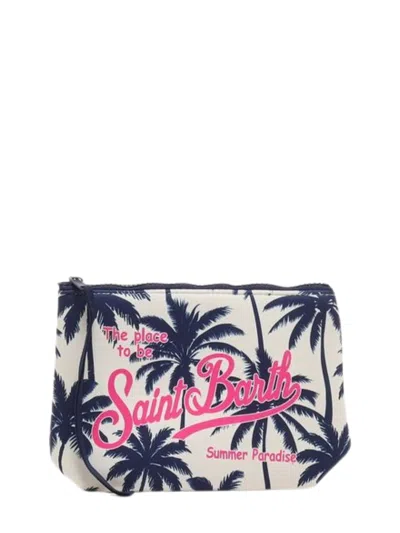 Mc2 Saint Barth Pochette Aline Palms In Blue