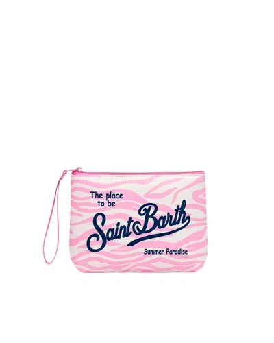 Mc2 Saint Barth Pochette Aline Pink Zebra In Pattern
