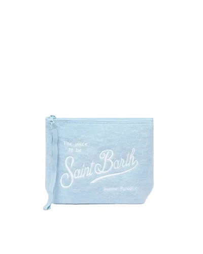 Mc2 Saint Barth Pochette Aline Sponge Celeste In Gold