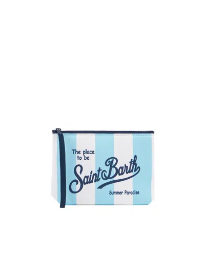 Mc2 Saint Barth Pochette Aline Stripes Pop Azzurra In Blue