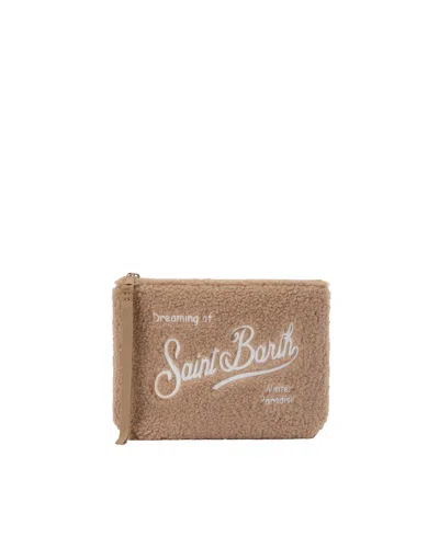 Mc2 Saint Barth Pochette Aline Teddy In Sherpa Beige
