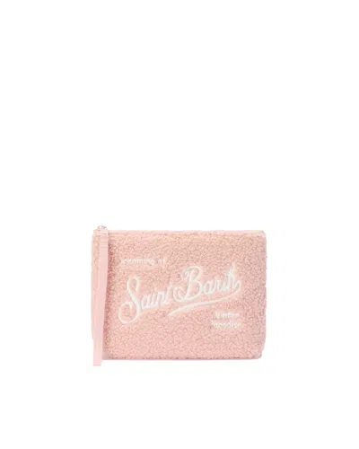 Mc2 Saint Barth Pochette Aline Teddy In Sherpa Rosa