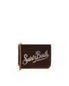 Mc2 Saint Barth Pochette Aline Velvet In Velluto Cammello E Strass In Purple