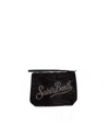 Mc2 Saint Barth Pochette Aline Velvet Strass Nera In Black